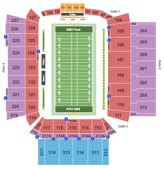 BMO Field Football Seating