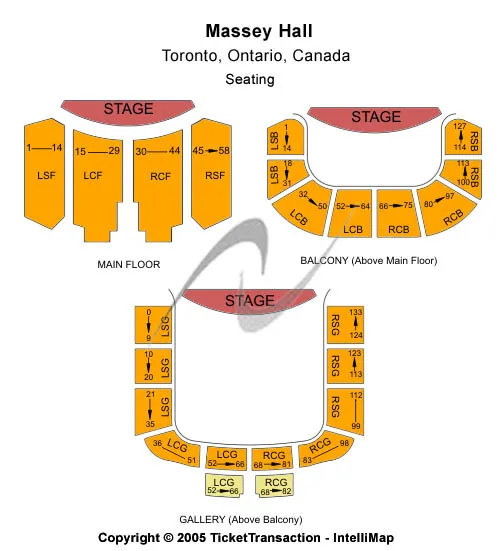 Massey Hall Seating