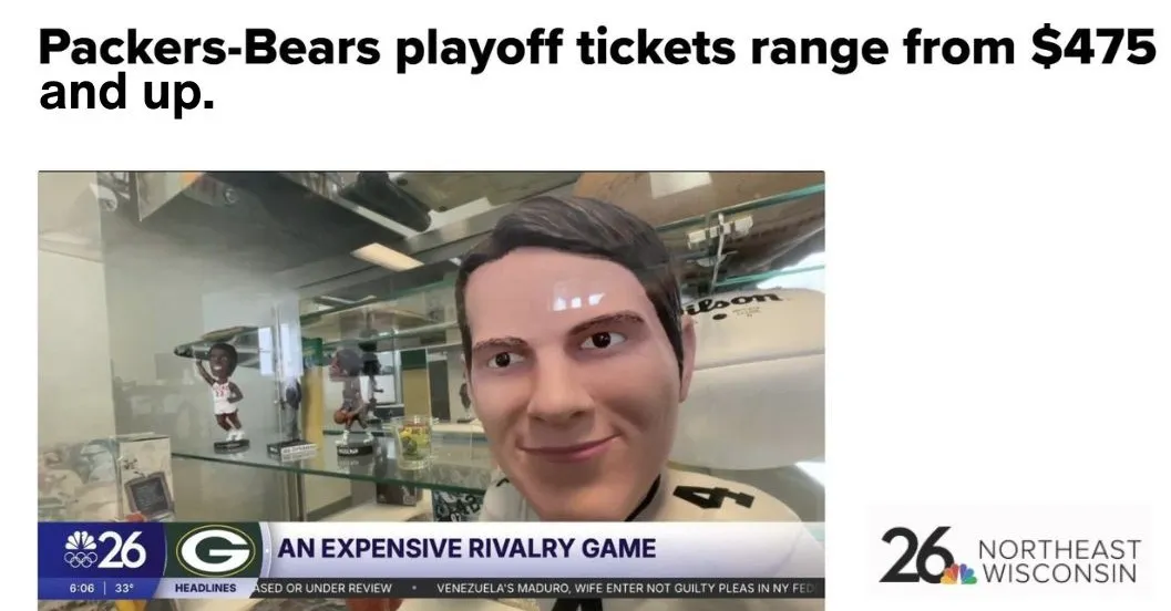 NBC 26 Packers vs. Bears playoff tickets story