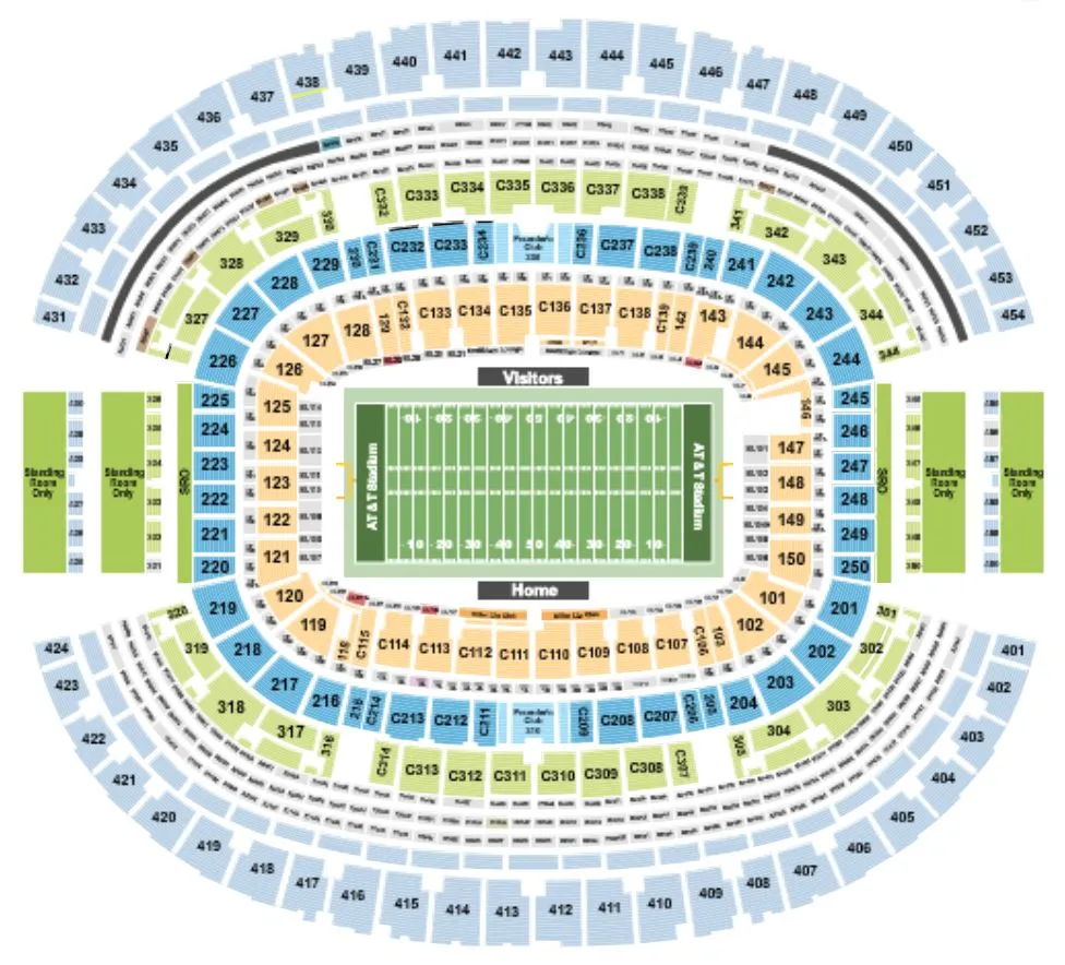 AT&T Stadium Layout Map