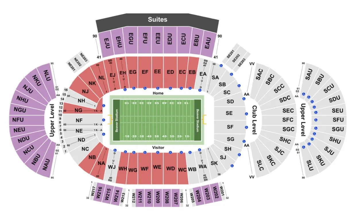 West Shore Home Field at Beaver Stadium Seating Chart