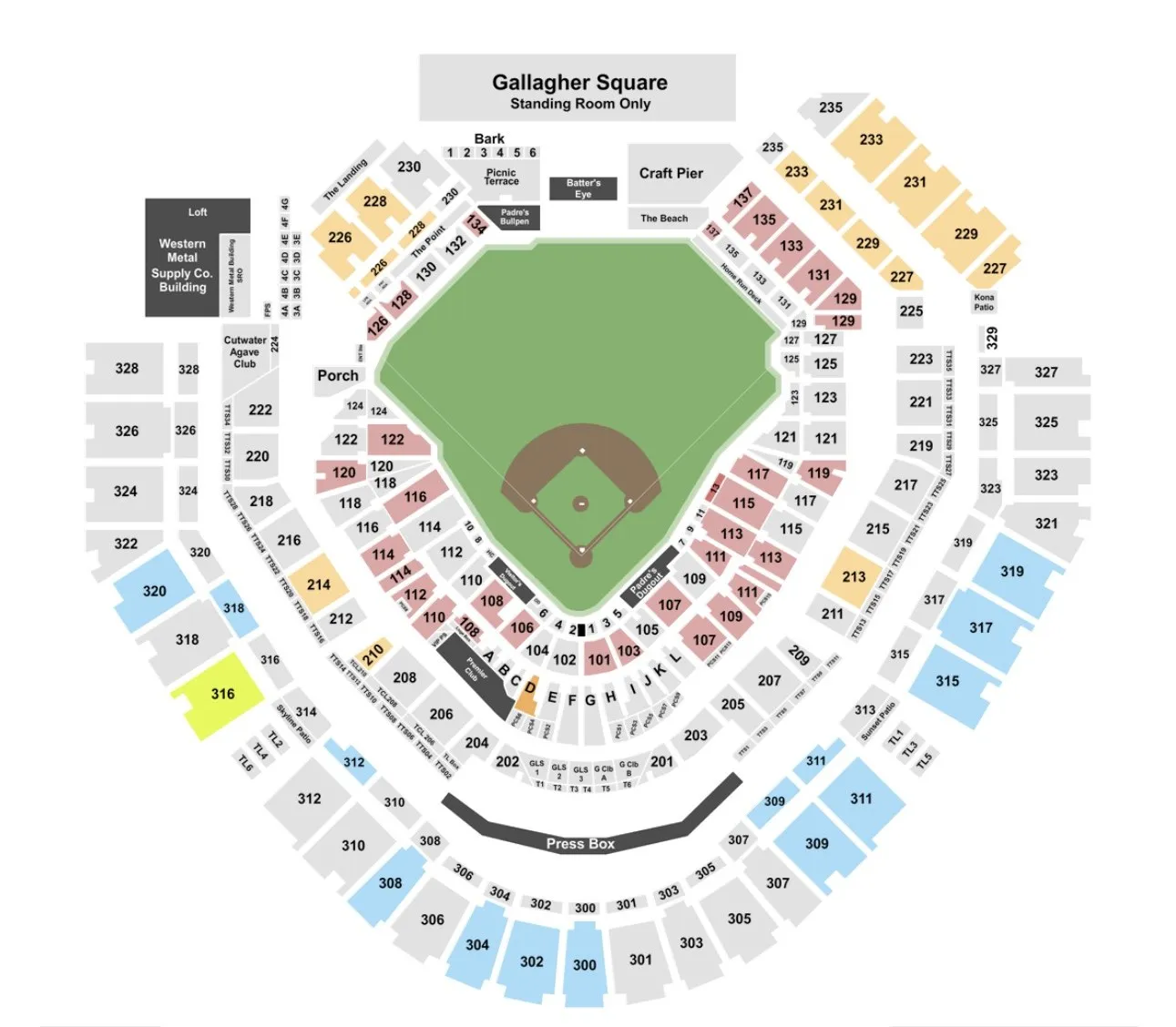 Petco Park Seating Chart