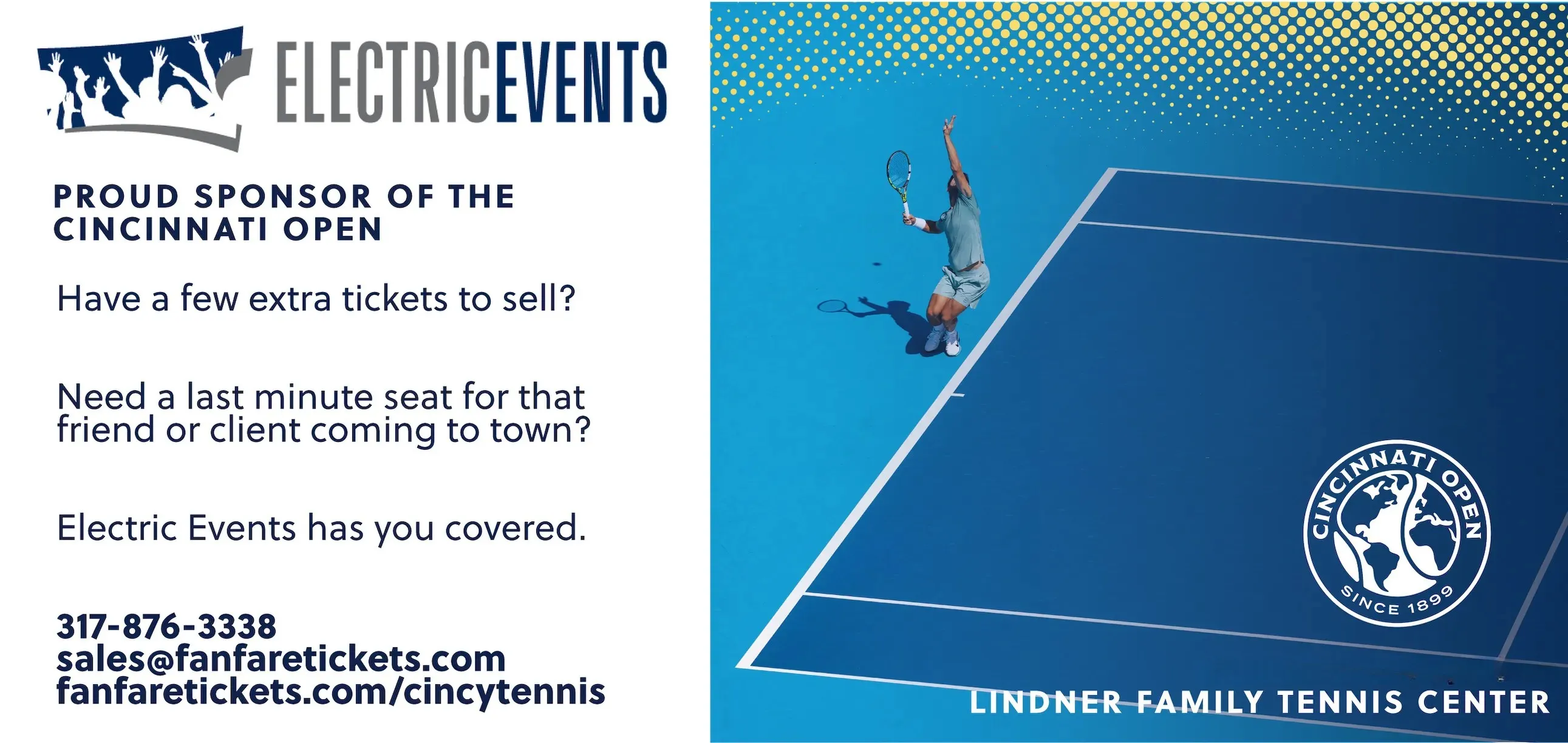 Electric Event Tickets, Cincinnati Open, Cincy Tennis, Cincinnati Tennis tickets, Cincinnati tennis tickets