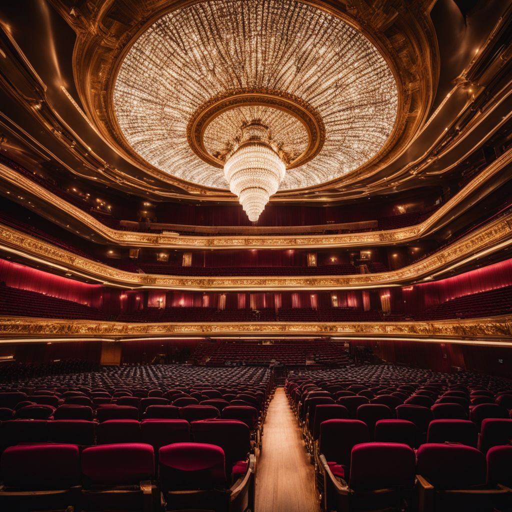 A picture of a grand concert hall with diverse audience.