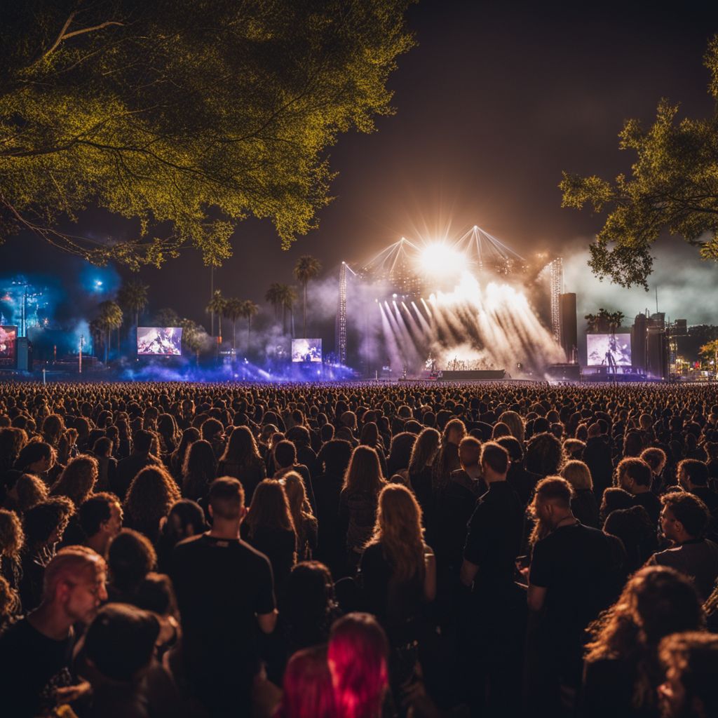 A lively concert crowd at Hollywood Park Grounds captured in high resolution.