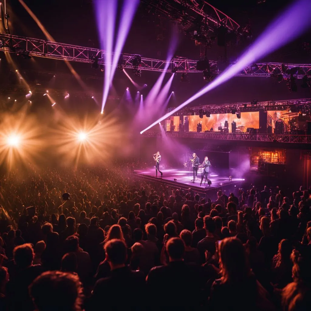 A diverse group of individuals performing on a well-lit stage.