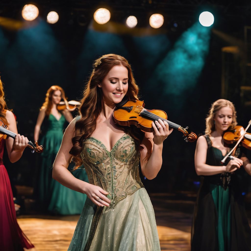 A Celtic Woman concert featuring traditional Irish music and attire.