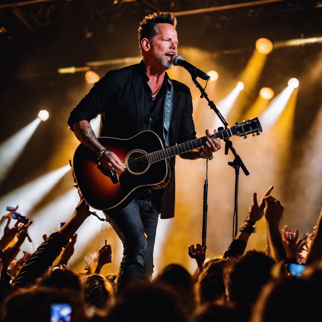 Gary Allan performing live on stage in front of passionate fans.