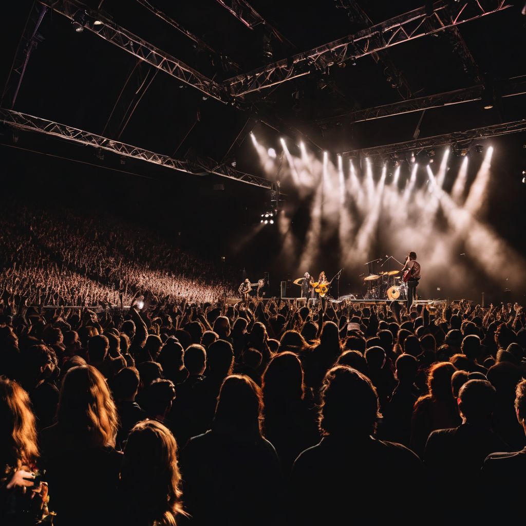 A lively crowd at a Hozier concert captured in high-quality resolution.
