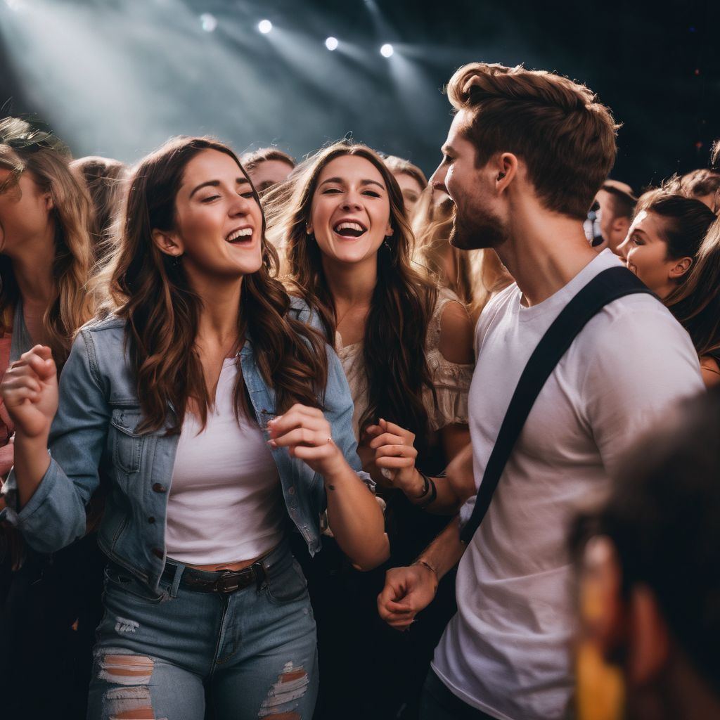 A group of friends enjoy a Niall Horan concert in the city.