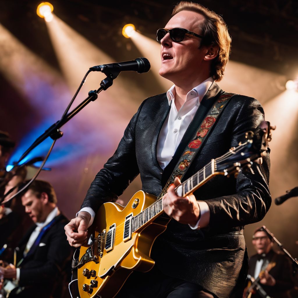 Joe Bonamassa playing guitar on stage with cheering fans in audience.