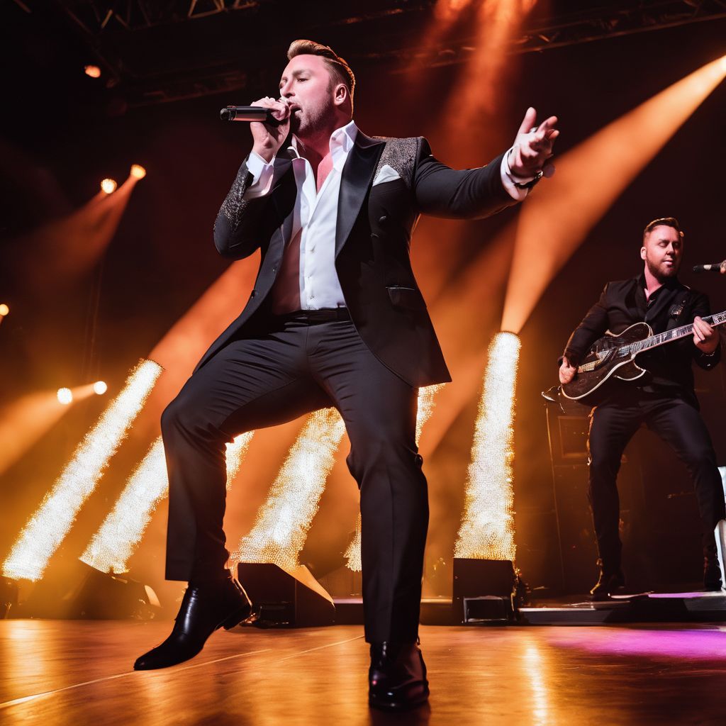 Johnny Reid performing live on stage captivating a diverse audience.