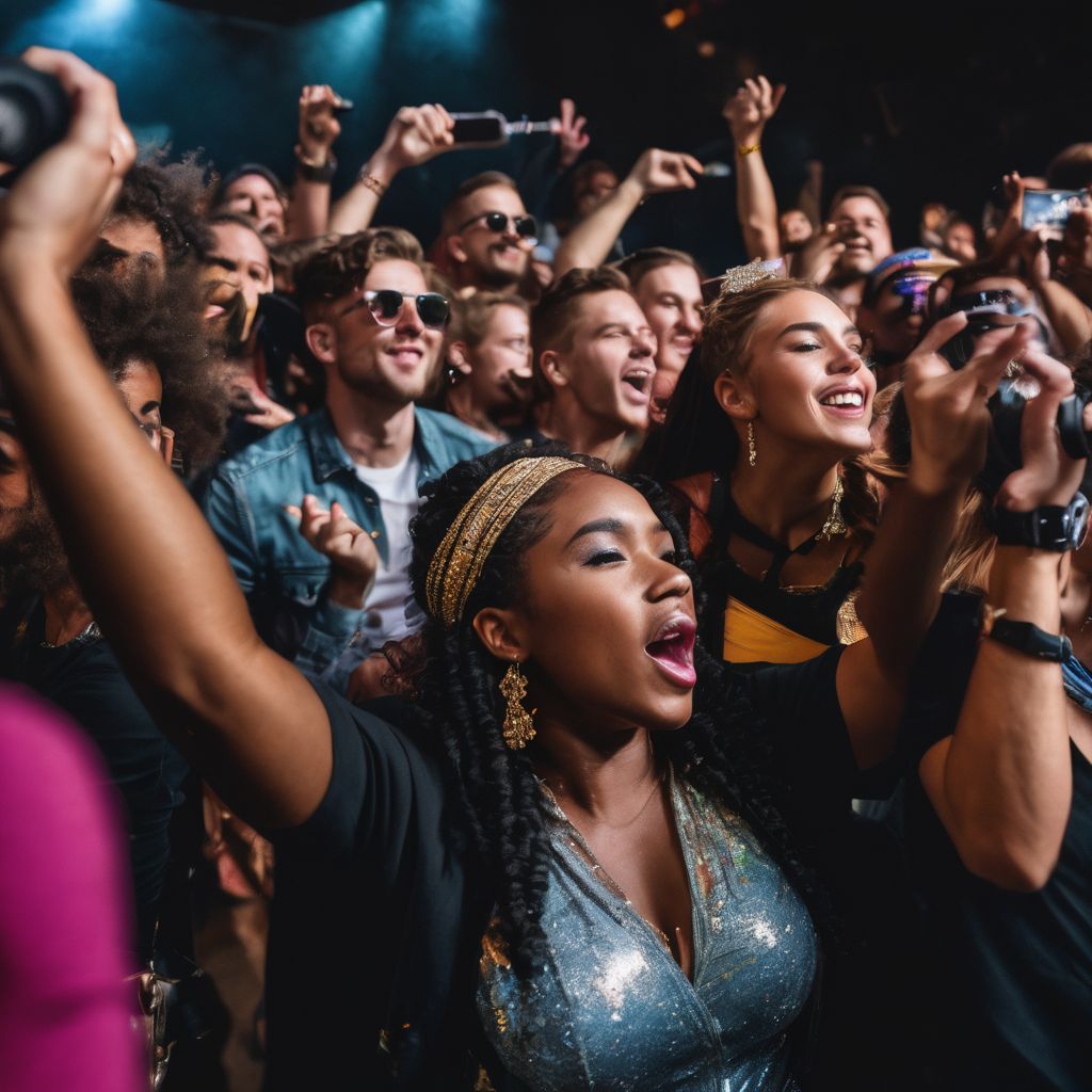 A lively crowd at Lil Darkie's concert exudes energy and diversity.