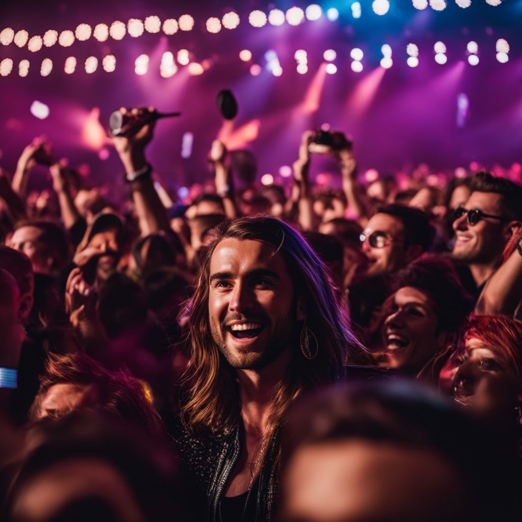 A crowd of energetic fans at a Maroon 5 concert captured in high definition.
