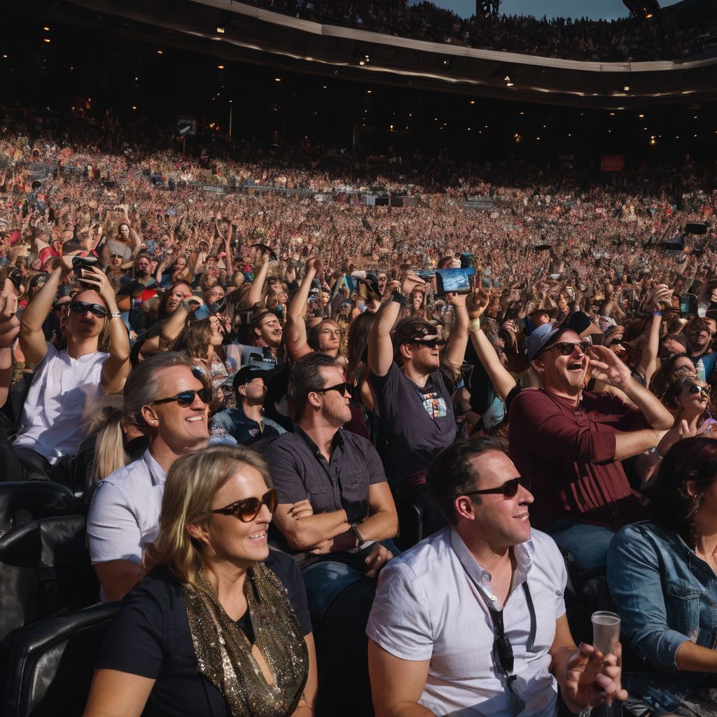 Fans cheer at a Melissa Etheridge concert, showcasing diverse audience members.