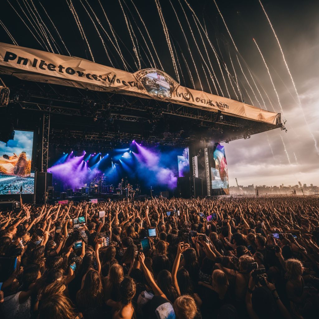 The Beaches performing at a music festival with enthusiastic fans.