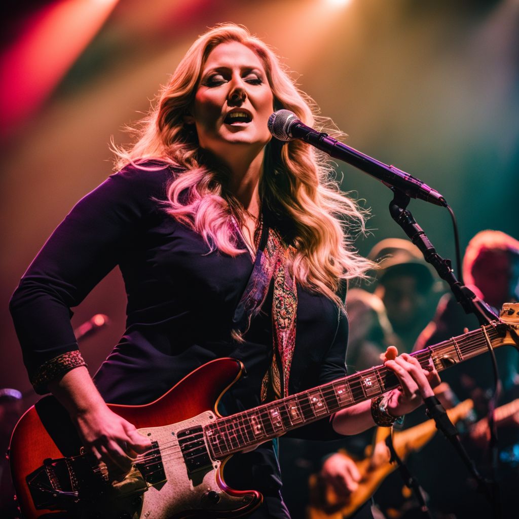 The Tedeschi Trucks Band performing a high-energy concert on stage.