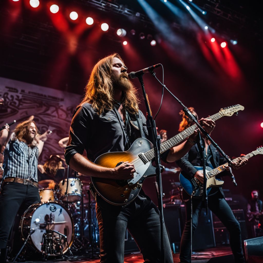 Whiskey Myers rocking a packed arena with high-energy live performance.