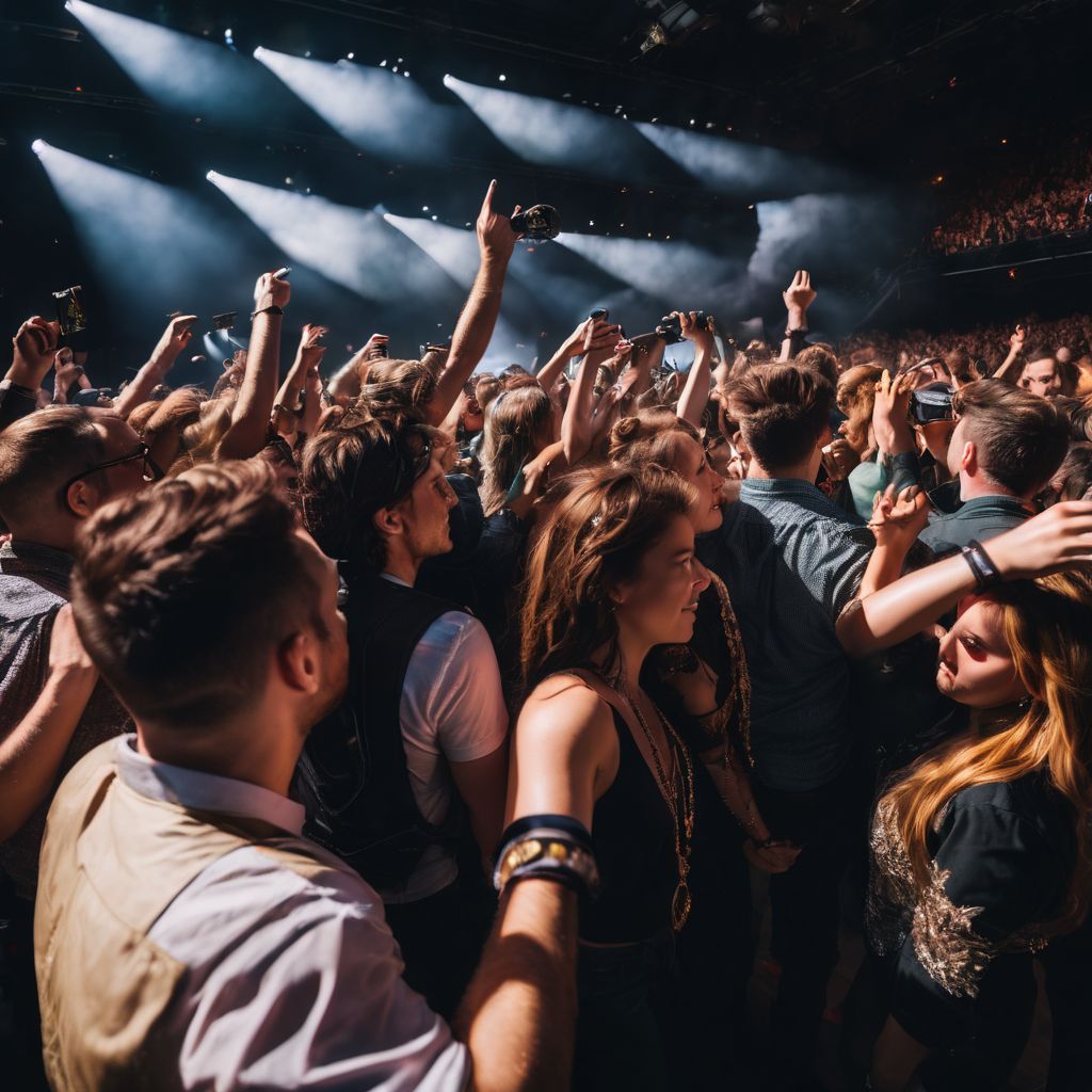Passionate fans enjoying a high-energy Wage War concert in a crowded venue.