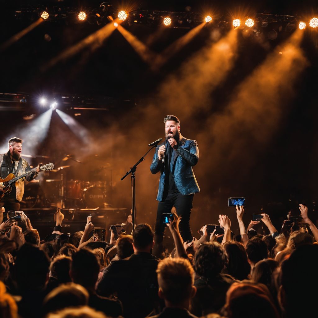 Zach Williams performing live in front of enthusiastic fans at a concert.