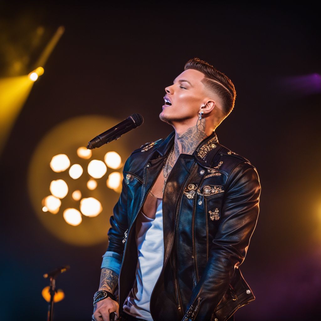 Kane Brown performing at a country music festival with a diverse crowd.
