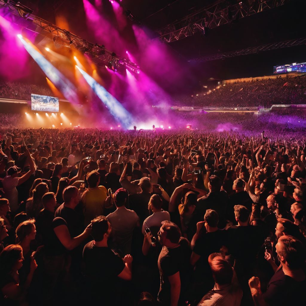 A crowd cheers at a Lee Brice concert, captured in high definition.