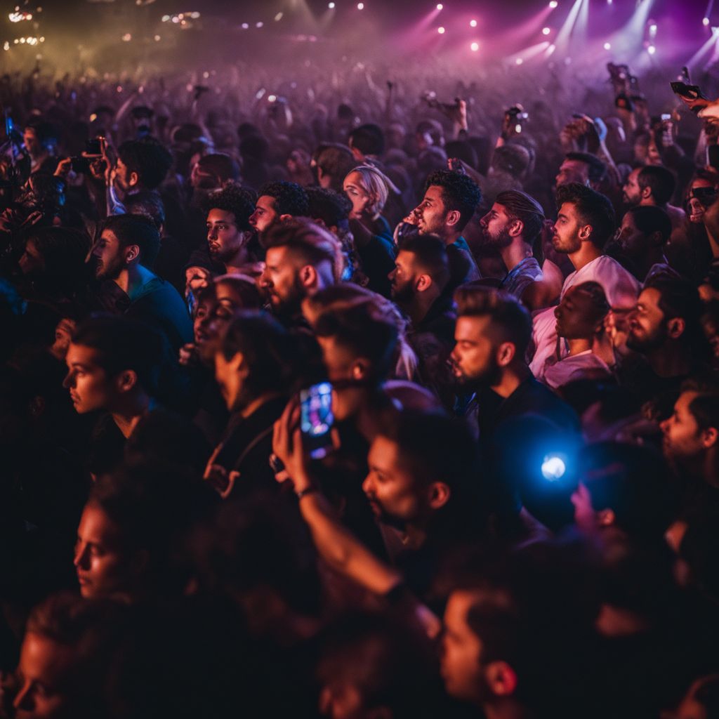 Fans at a Majid Jordan concert enjoying the music in the city.