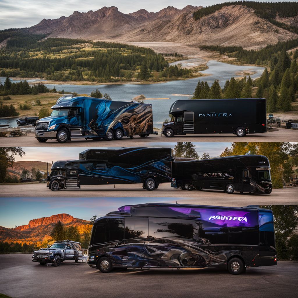 A photo of Pantera's tour bus at various North American venues.