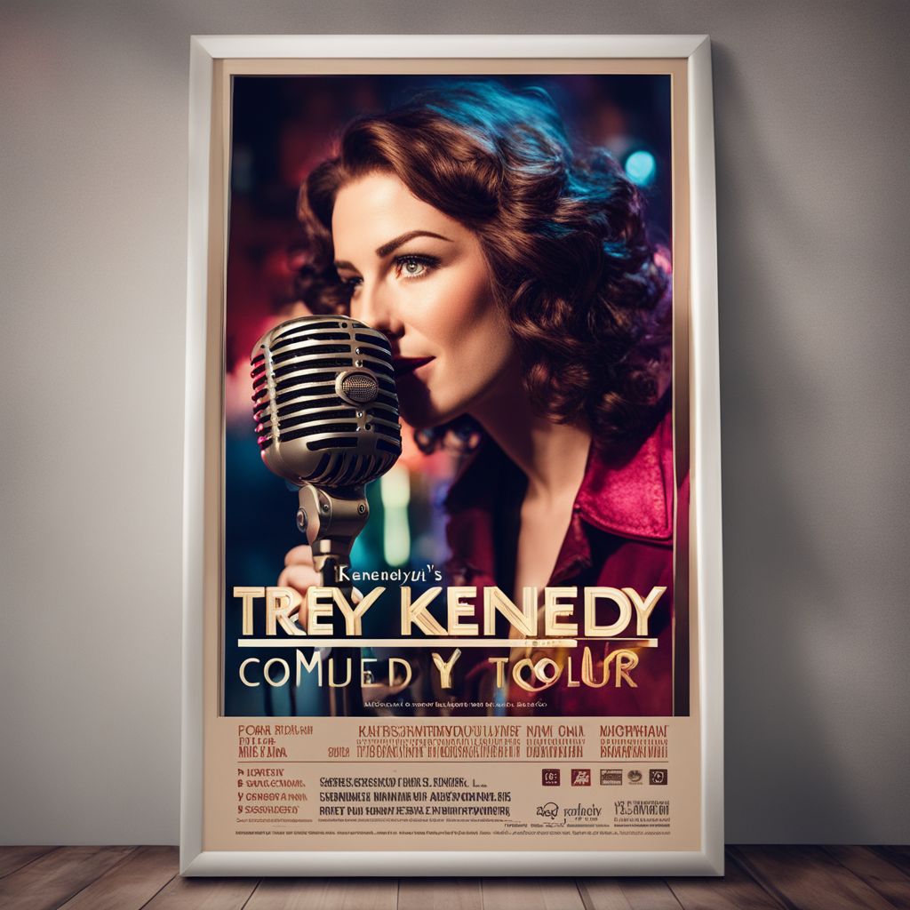 The comedy tour poster features a variety of faces and outfits.