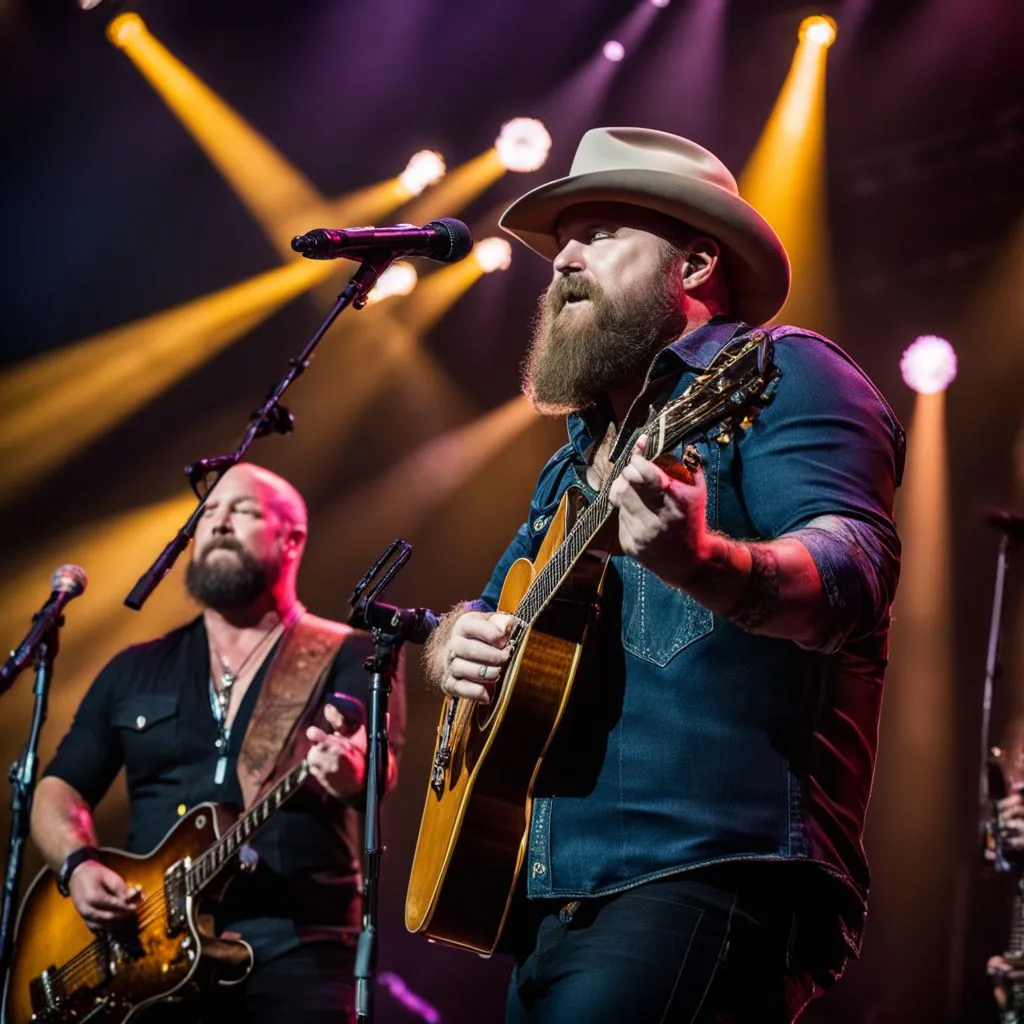 Zac Brown Band performing live at country music festival.