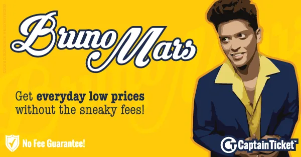 Get Bruno Mars tickets for less with everyday low prices and no service fees at Captain Ticket™ - The Original No Fee Ticket Site! #FanArtByRoxxi