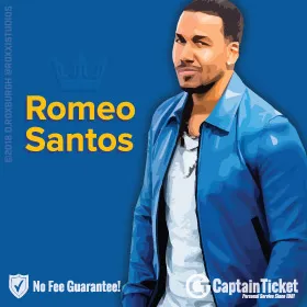 Buy Romeo Santos Tickets Cheap At Captain Ticket™ - The Original No Fee Ticket Site Buy Romeo Santos tickets cheaper with no fees at Captain Ticket™ - The Original No Fee Ticket Site!