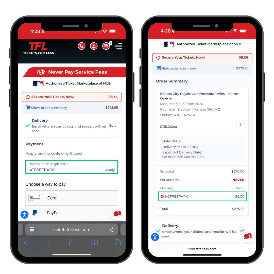 Enter promo code KCFREEPARK at checkout