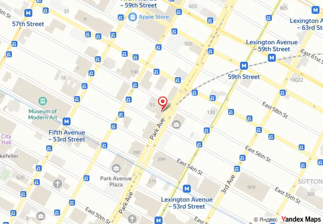 Map showing 430 Park Avenue, New York, NY 10022